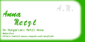 anna metzl business card